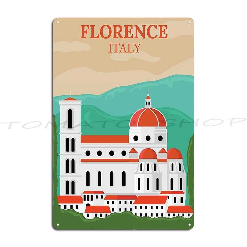 Florence Metal Plaque Poster Wall Mural Living Room Club Wall Decor Create Tin Sign Poster