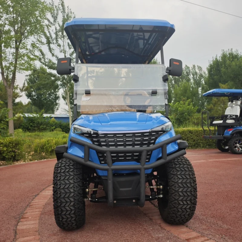 

2025 4 Seats Electric Off-Road Golf Trolley Cart 4 Wheels Mobile Scooter Scenic Spot Electric Golf Cart With Front Bumper Design