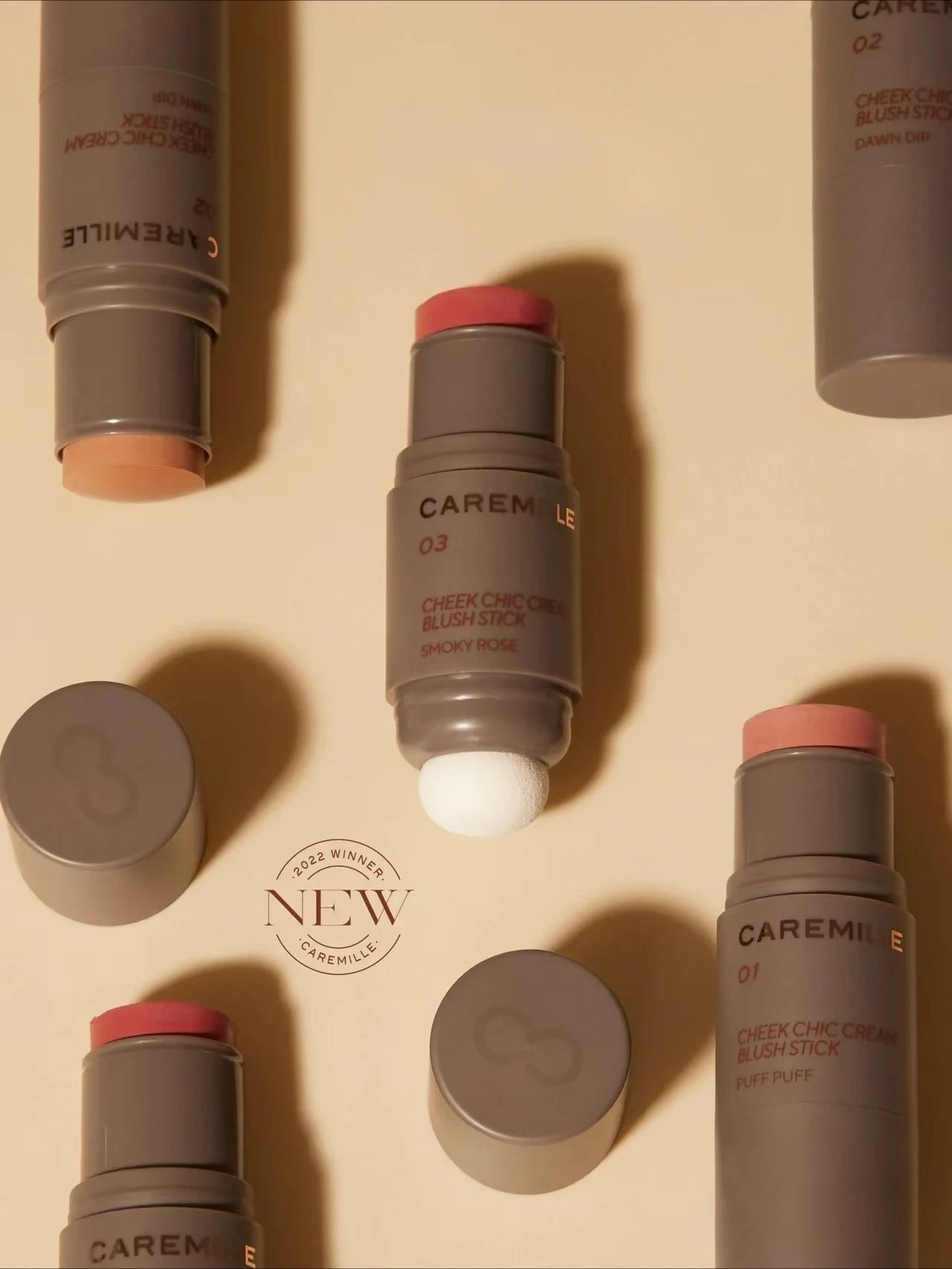CAREMILLE – bâton de Blush cosmétique à Double tête, pâte crème, gonflement, réparation de fard à paupières, maquillage naturel polyvalent longue durée
