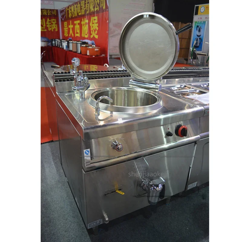 Commercail Vertical Gas cooking pot Stainless steel mezzanine soup pot Natural gas/Liquefied gas braising pan 100-140L