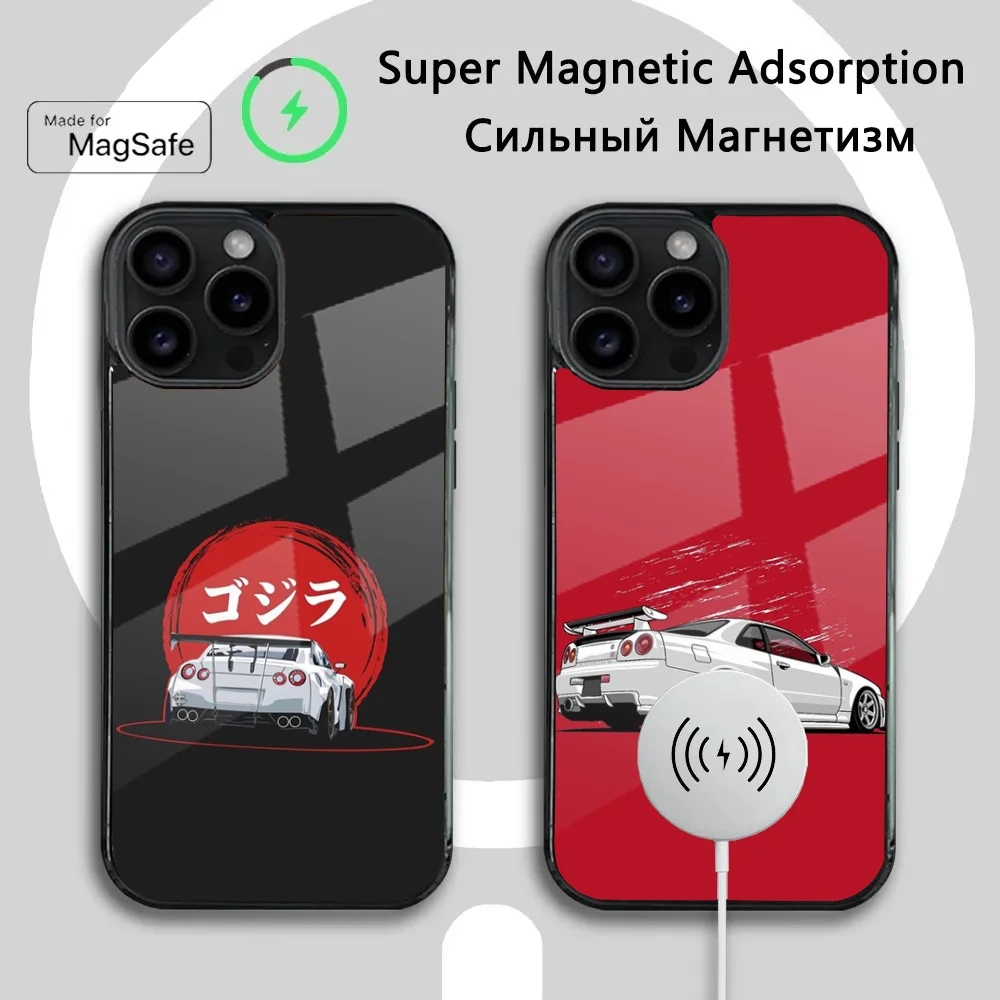 JDM Type R Civic Sport Phone Case For iPhone 16 15 14 13 12 11 Plus,Pro,Max Mini Magsafe Magnetic Wireless Charging