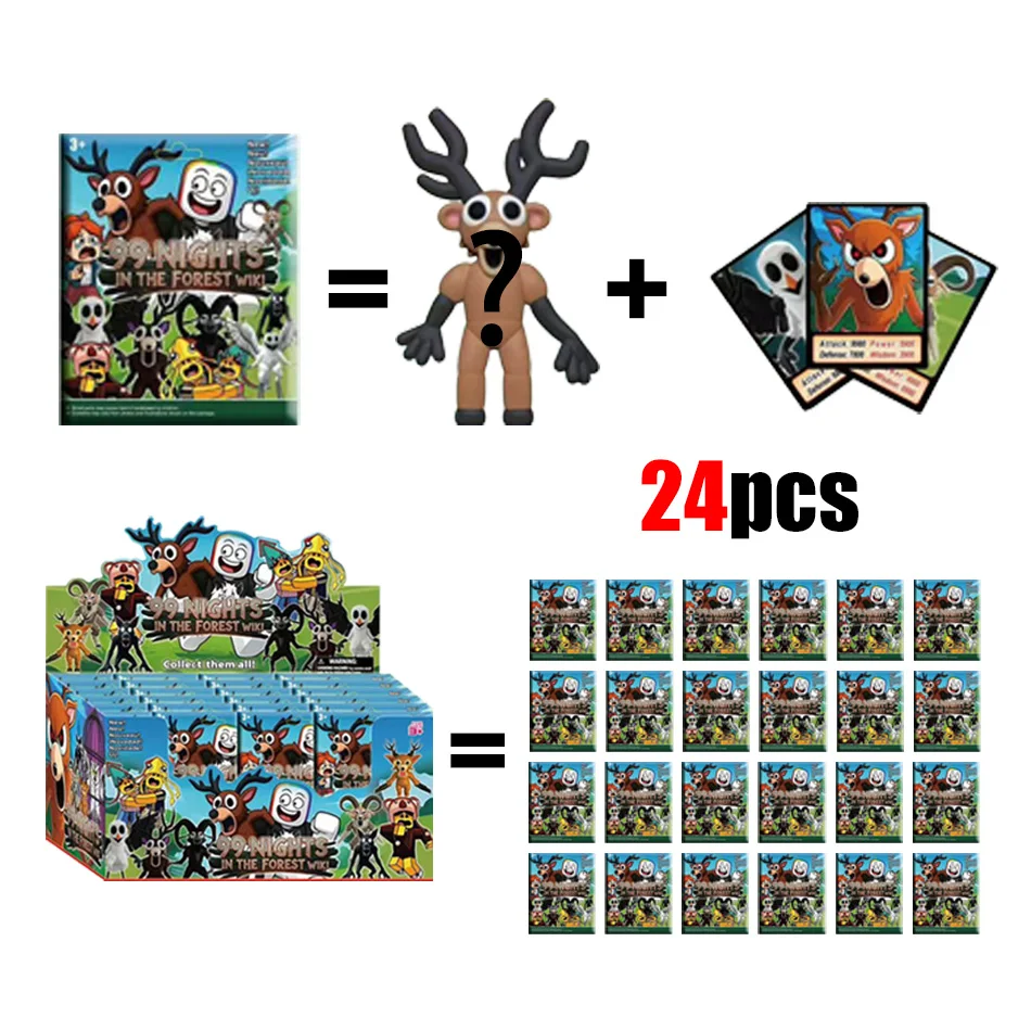99 nachten in het bos figuren beeldje, uil, geit, wolf, hert plastic speelgoed cadeau, anime blinde doos actiemodel pop, mysterie