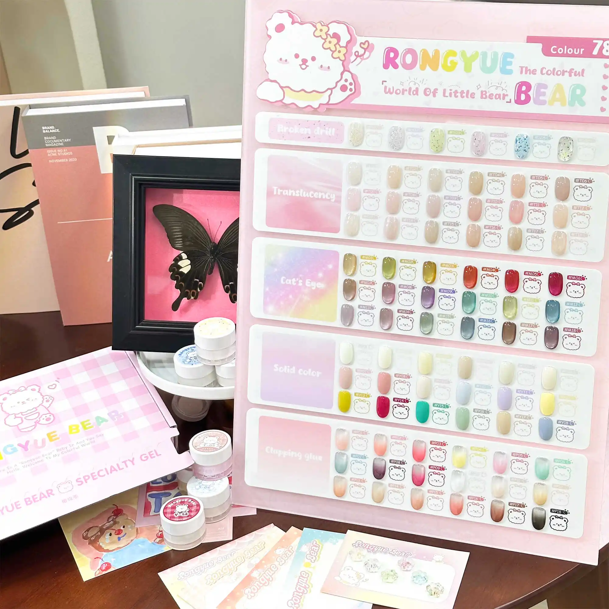 RONGYUEBEAR 2024 ใหม่ 78 สีเล็บเจลชุดเล็บ Shop Professional ขายร้อนเล็บชุดสุทธิสีแดงแฟชั่นสีเล็บ Salon