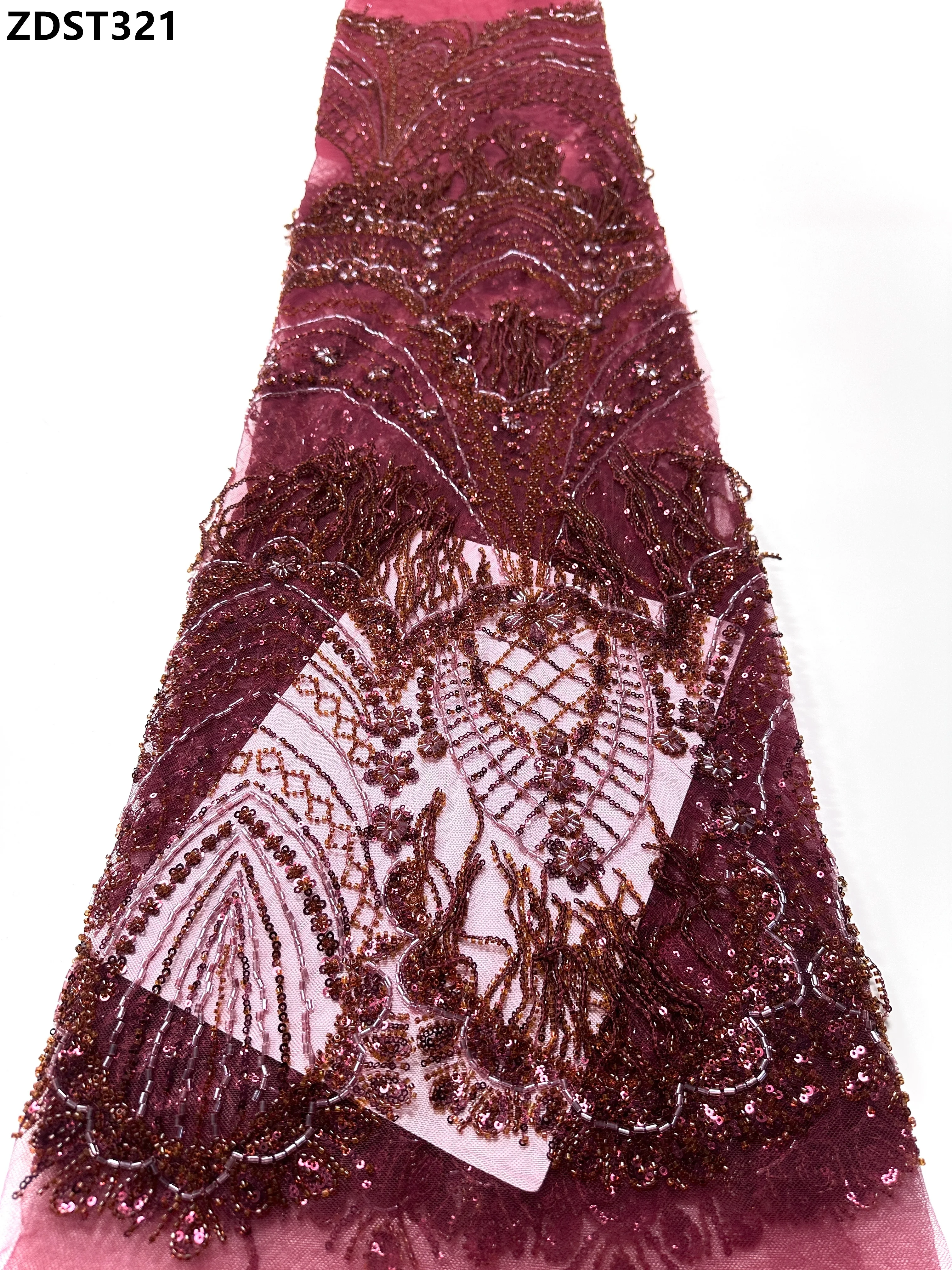 

Классический французский стиль, европейское свадебное кружево, сетчатая ткань с бисером, вышивка бисером и блестками для нигерийского свадебного платья