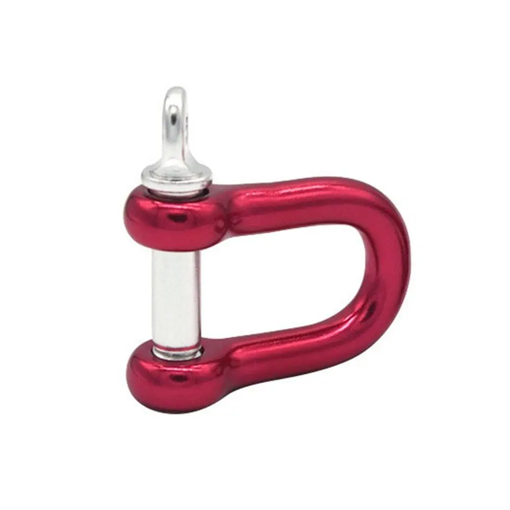 Stainless Steel Screw Joint Connector Shackle Fob Key Ring D Bow Staples Solid Carabiner Keychain Hook