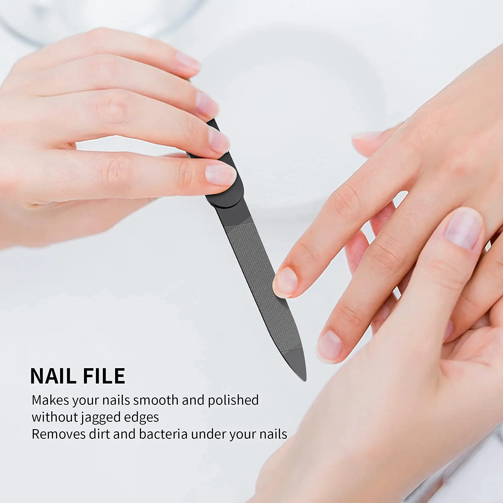 Nail Clippers Set Sharp Stainless Steel Fingernail Clipper & Toenail Clippers Black Nail Cutter Large and Small view 3