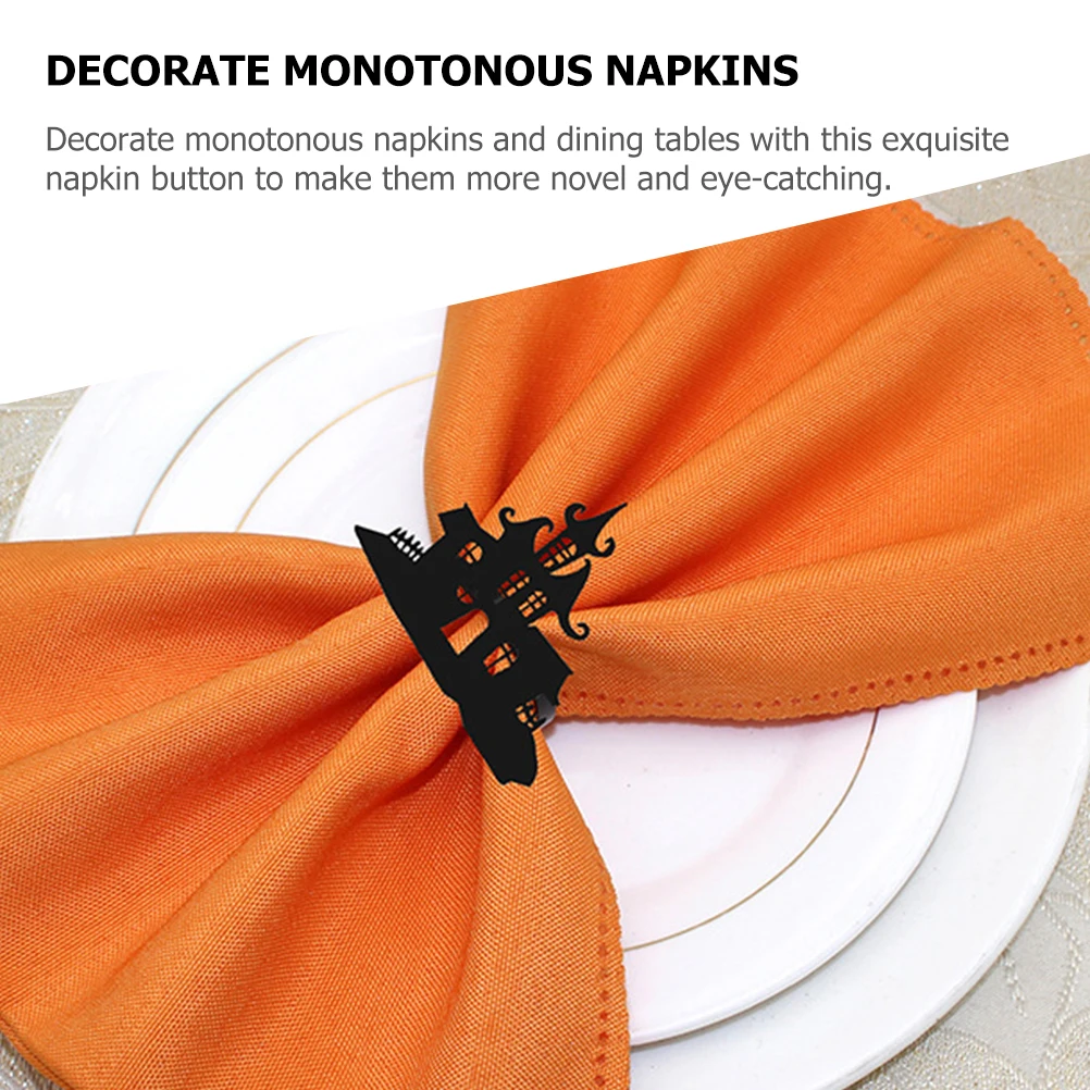 

4 Pcs Shaped Napkin Rings Metal Buckles Halloween Party Decorations Table Holders Smooth Material Wedding Banquet