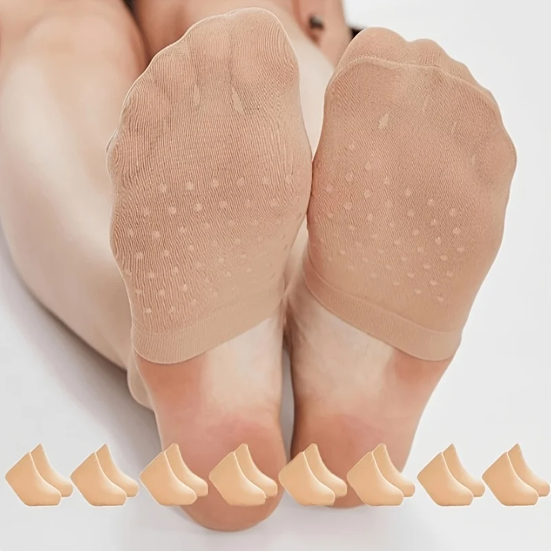 5/8Pairs Invisible Open Heel No Show Socks, Anti-Slip Barefoot Foot Liners, Thin Hidden Socks for High Heels,Pumps & Daily Dress