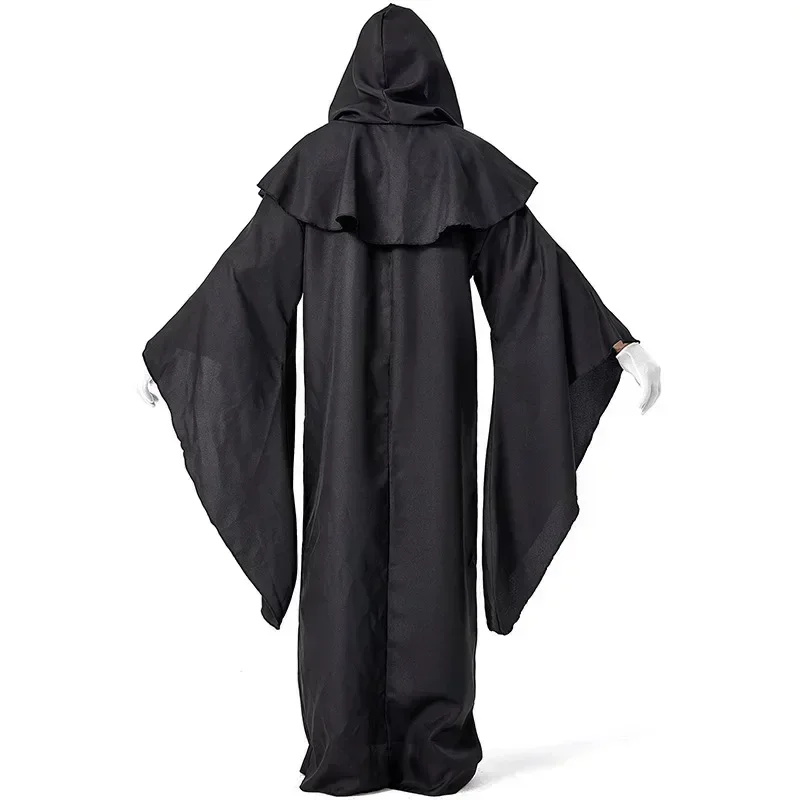 Adult Priest Robes Witch Wizard Costume Cloak Cape Devil Vampire Fancy Cosplay Halloween Clothing for Men