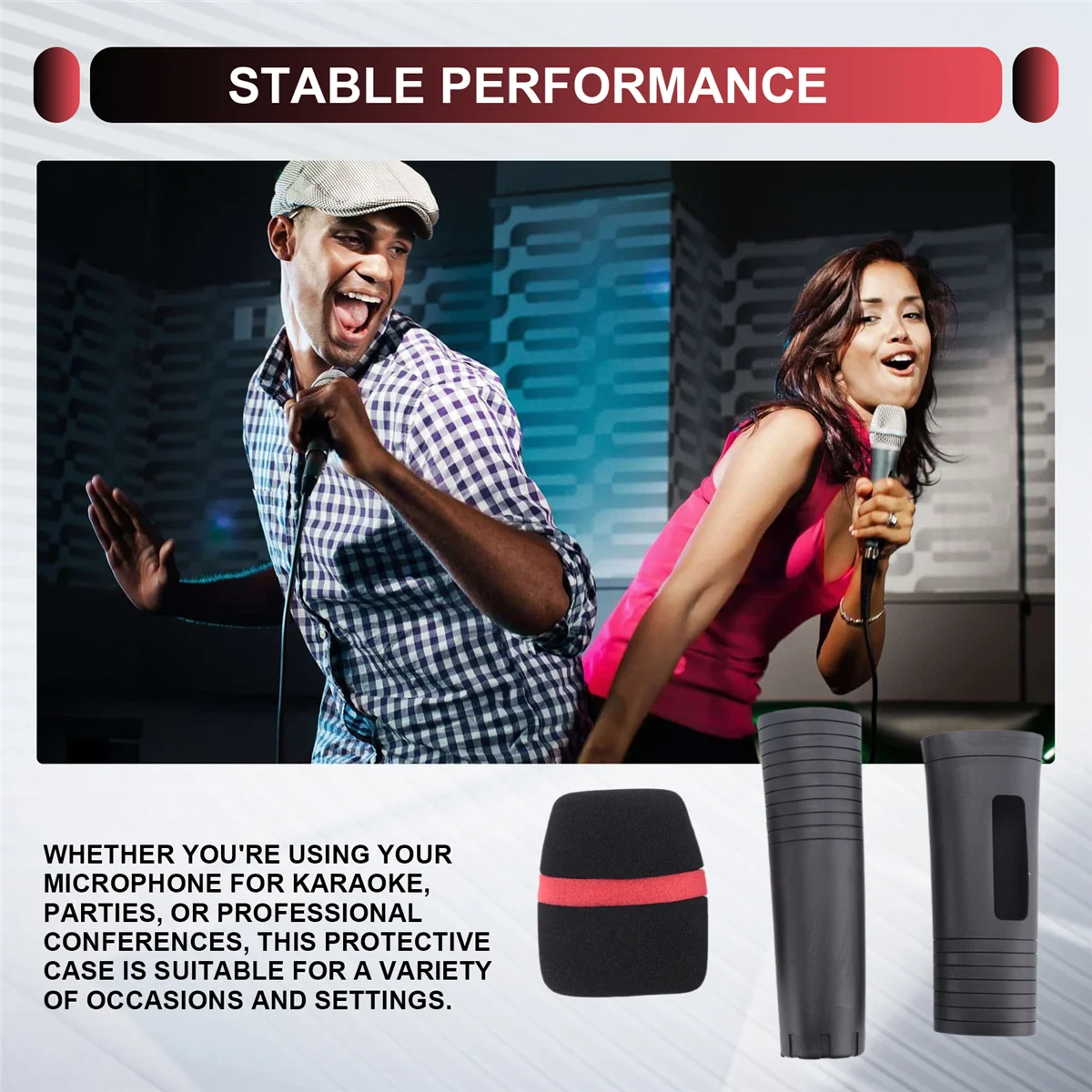 

NEW Elastic Wireless Microphone Protective Case Color Handle Cover Anti-Fall Protector For Ktv Stage Accessories D