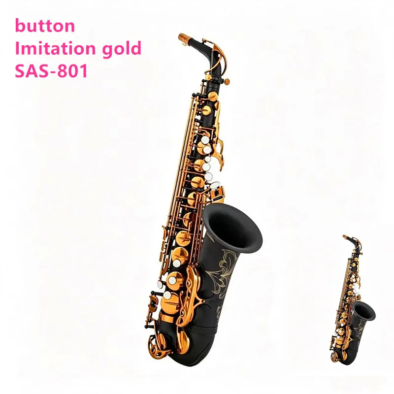 Made in France SAS-801 alto saxophone with E-flat carbon black professional performance carrying case accessories