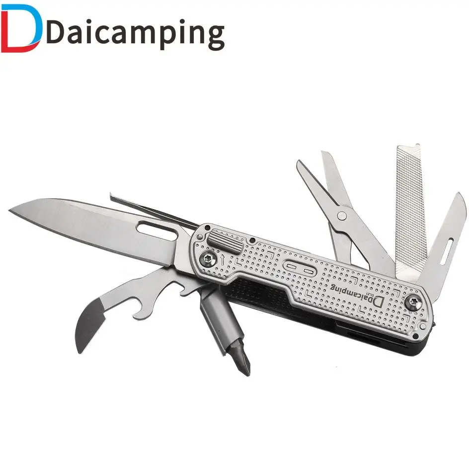 

Daicamping DL15 DL21 DL19 Mini EDC Outdoors Camping Multi Tools Kit 440C Portable Folding Knife Scissors Hand Tool Multitool Set