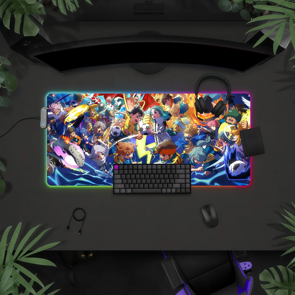 ゲームイナズマイレブンマウスパッド防水-rgb-led-ライトカラフルなゲームキーボード滑り止めカバーデスクマット表面