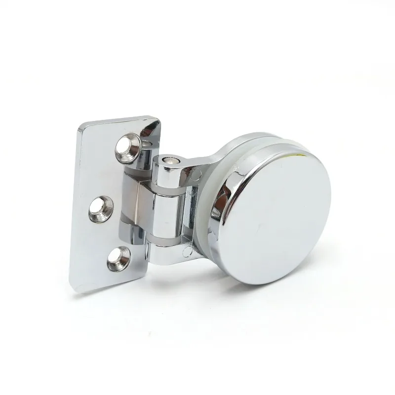 Shower room glass door hinge glass partition code round bead metal glass hinge stainless steel cabinet door fixing clip