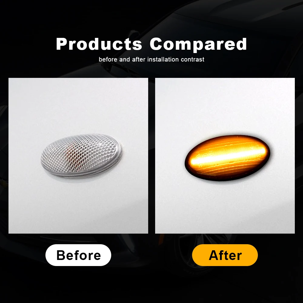 2PCS LED Dynamic Side Marker Turn Signal Light Sequential Blinker Lamp For Toyota Yaris Mk2 P9 RAV4 Mk3 ACA3/ALA3 Auris Mk1 E15 view 3