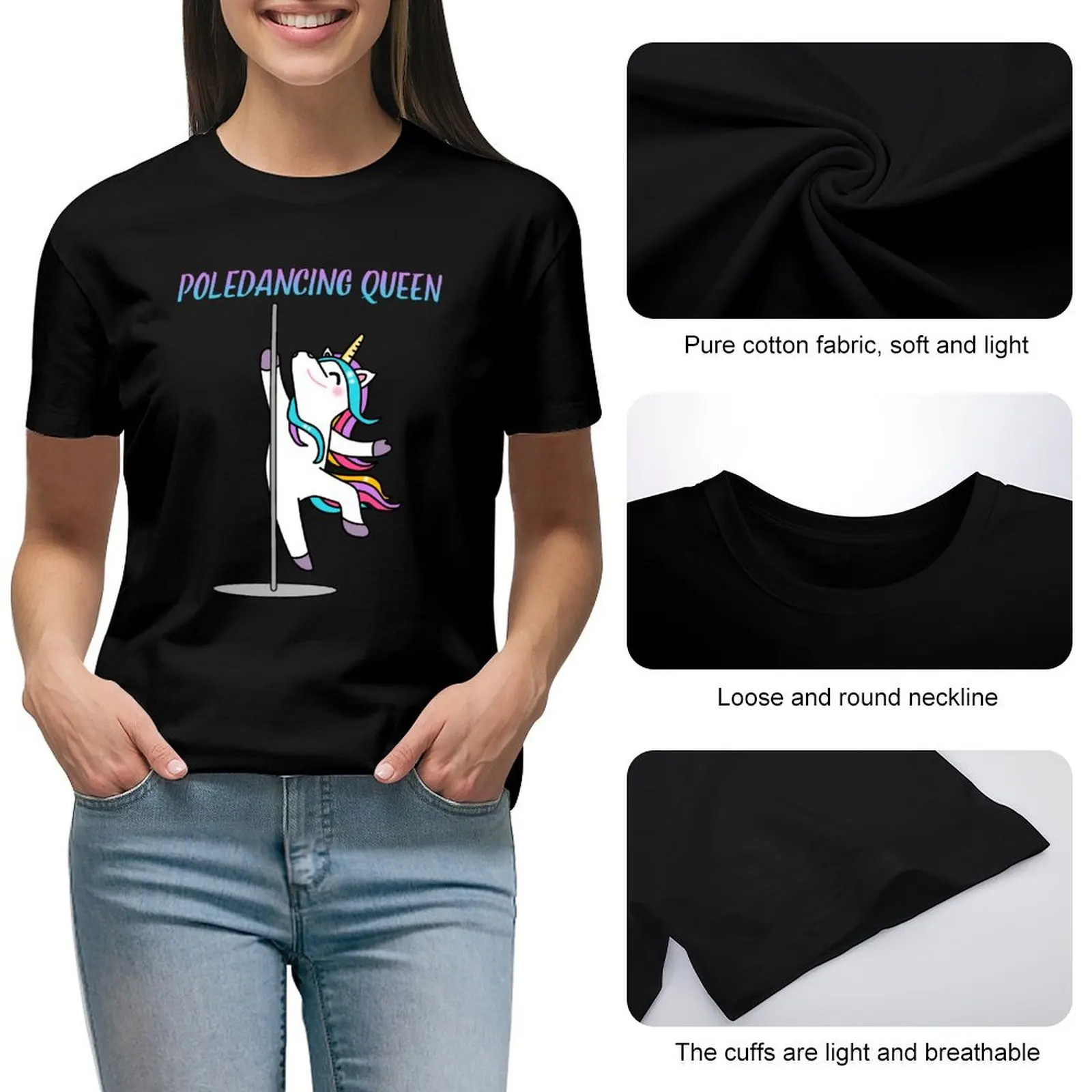 Unicorn Pole Dancing Poledancing Queen Pole Dance Unicorn Pole Dancer T-shirt cute tops tees anime clothes t shirt Women