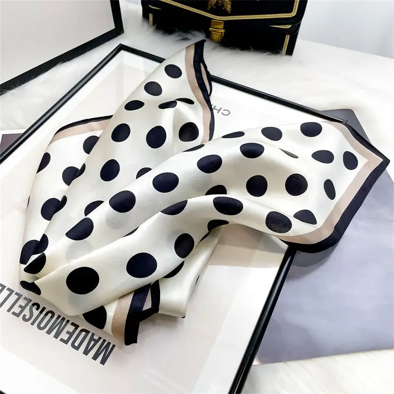 2024 Fashion 100% Real Silk dot Scarf Women Shawls Wraps for Ladies Neckerchief Foulard Scarves Pashmina Female Hijab Bandana