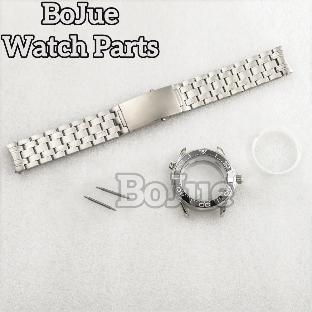 

High Quality NH35 Watch Case Sapphire Stainless Steel Watchband fit NH35 NH36 movement 31mm dial Waterproof Seamaster 300 Case