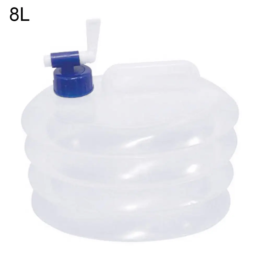 3/5/8/10/15l Outdoor Clear Car Collapsible Water Bucket Kettle Bottle with Tap