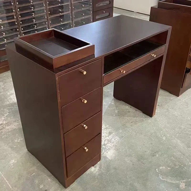 /Wooden Light Luxury Nail Desk Waterproof Modern Design Organizer Manicure Table Salon Easy Clean Tavolo Per Unghie Furniture
