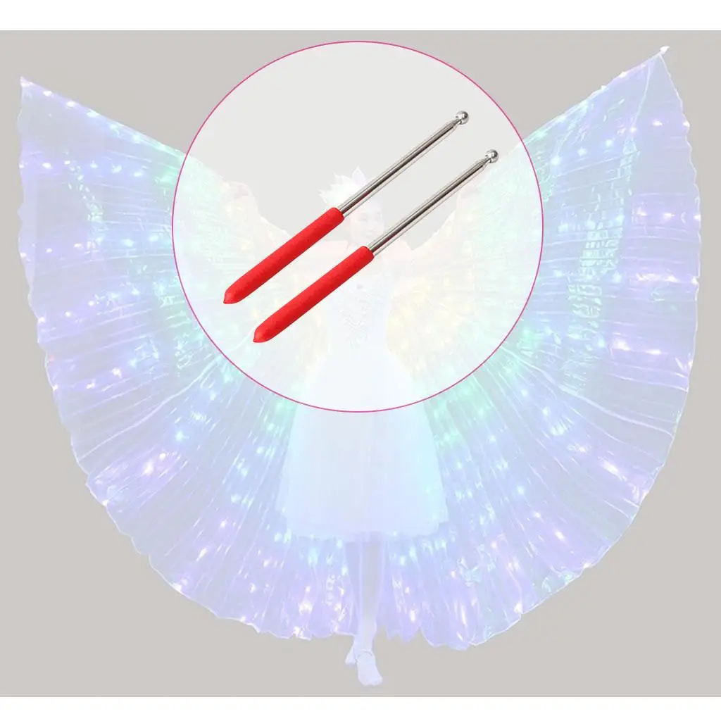 Belly Dance Sticks Props Portable Telescopic Stainless Steel Silver for ISIS Wings Costume Dancing Accessories Adult Women