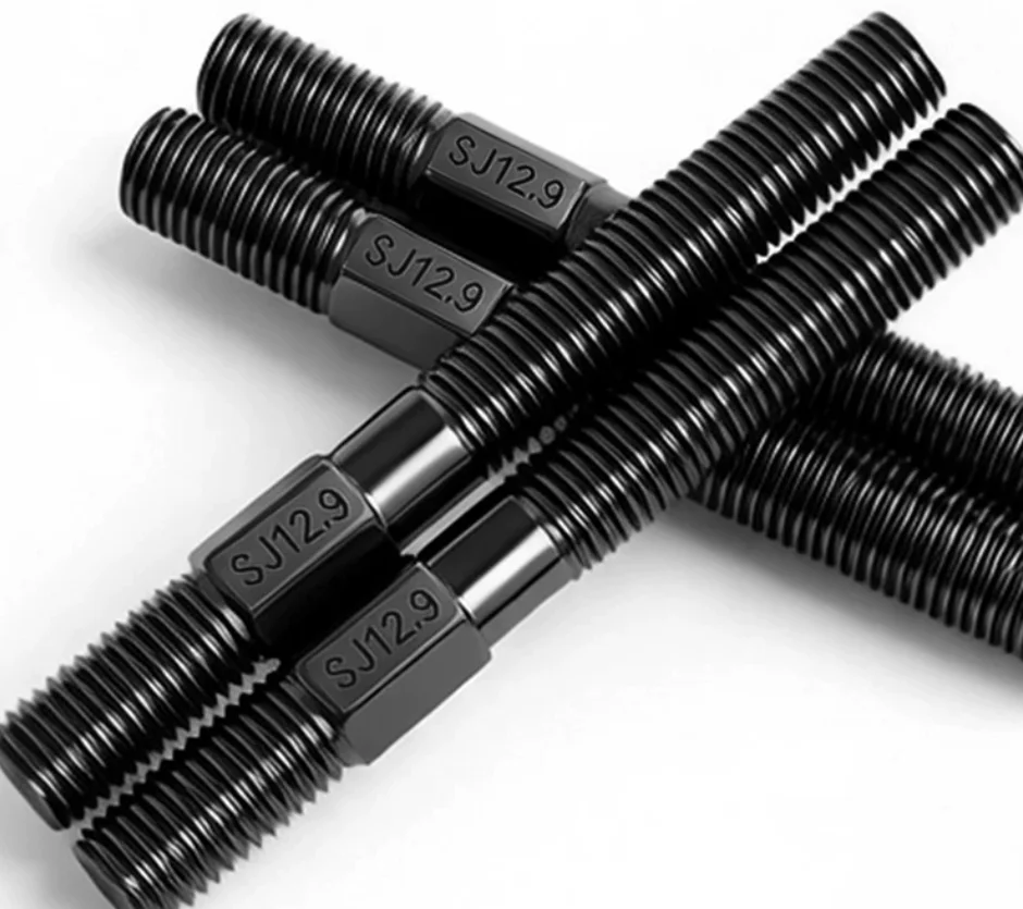 Stud bolt,M12,Double-ended bolt,Middle hexagonal screw,12.9 Grade,carbon steel,pressing plate screw,Stud Screw Rod