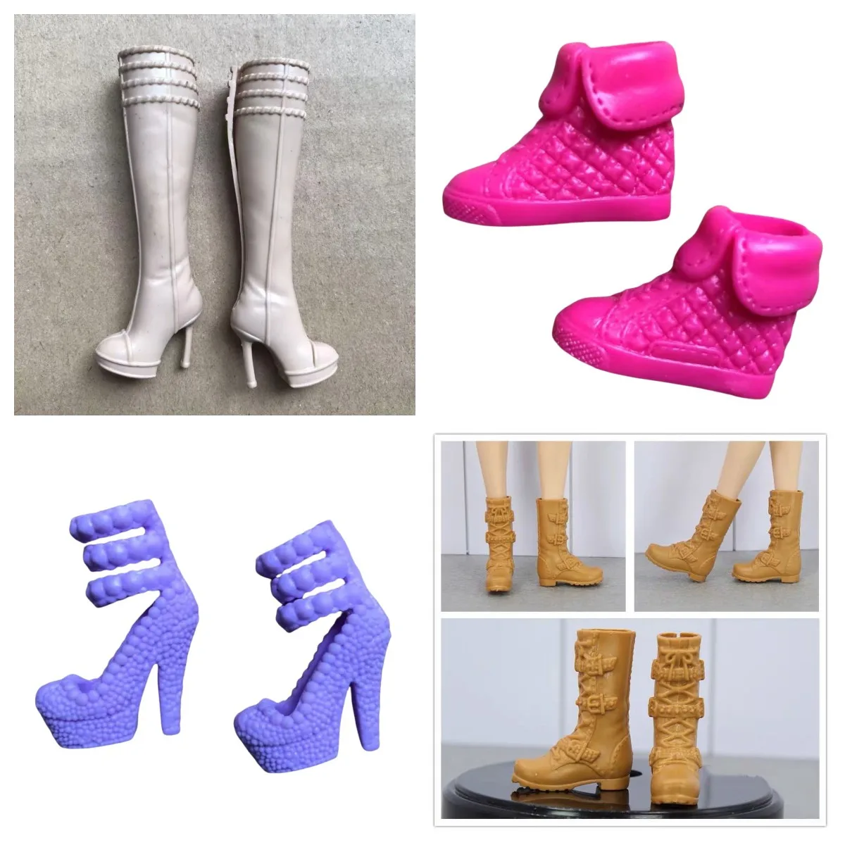 

MINISO 1/6 Doll High Heels Shoes Original Sandals Boots Red Purple Gray White Green Candy Color DIY Doll Parts