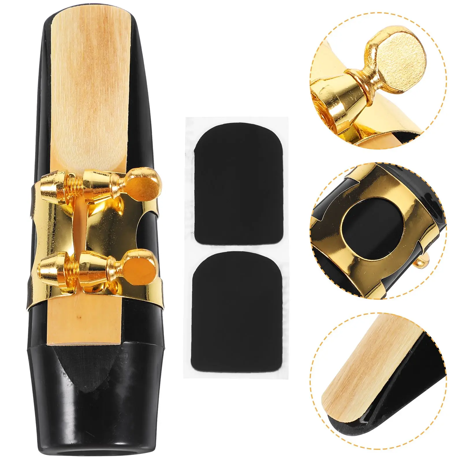 

Alto Sax Mouthpiece Set Plastic Metal Bamboo Lightweight Portable Exquisite Design Comfortable Texture Protective Cap