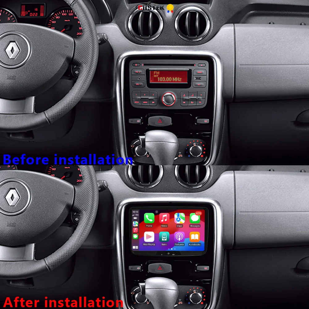 CHSTEK Android 13 Car Radio For Renault Duster Sandero Lodgy Dacia Logan Dokker Captur Lada Xray Carplay WIFI 4G GPS BT Player