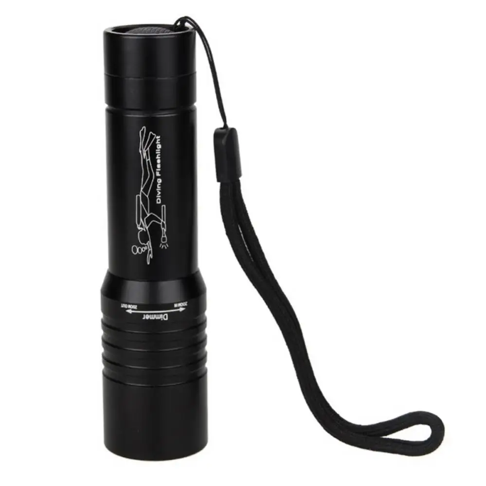 Mini Diving Flashlight Underwater 30m Rotate Focus Zoom XML T6 LED Diving Torch Bright IPX8 Waterproof Dive Light Lamp 18650