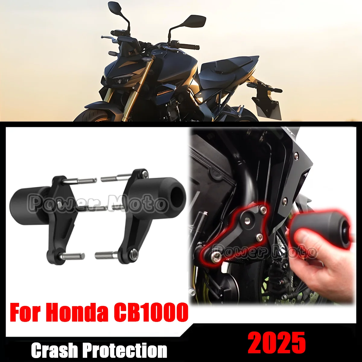 

Motorcycle CNC Frame Sliders Protector Guard Fairing Crash Pad Falling Protection suitable for Honda CB1000 Hornet/SP 2025
