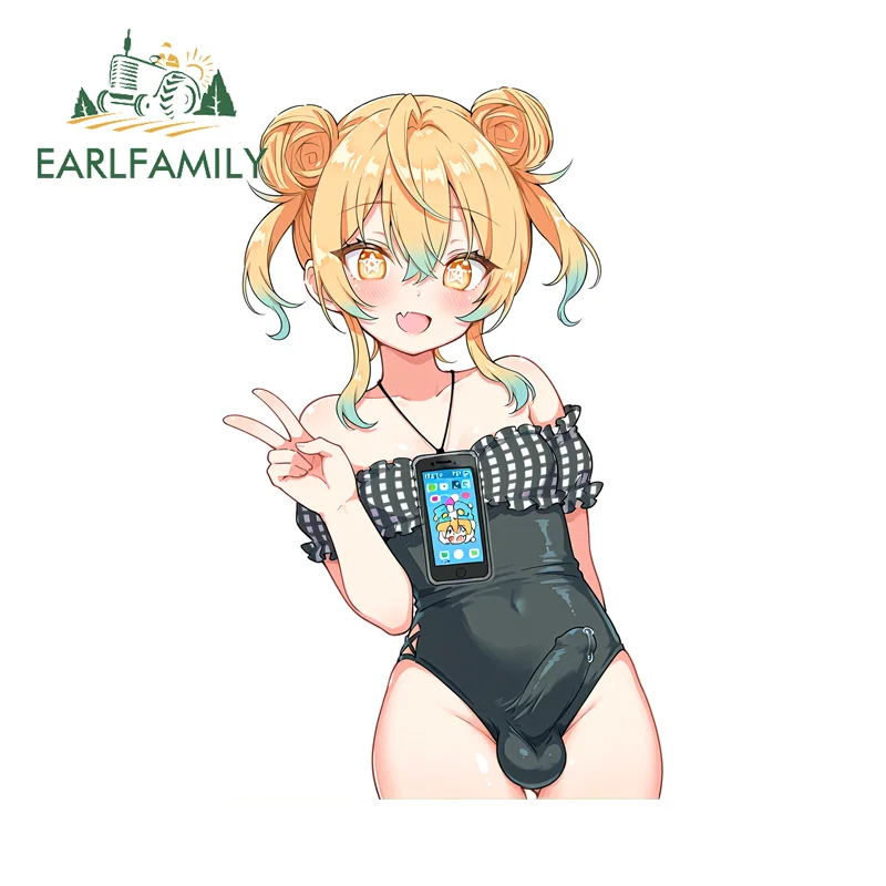 

EARLFAMILY Femboys DIY Stickers Popular Cartoon RV Decals Occlusion Scratch Simple Practical Waterproof Racing Accessories Decor