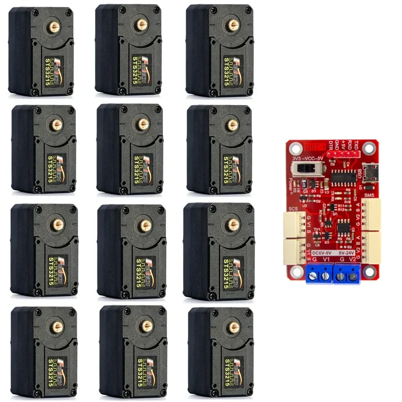 SmCp12pcs 19kg Servo With URT-1 19KG Magnetic Encoding Servo Dual Axis TTL Servo Steering Gear Serial Bus Smart Robot Arm Rotor