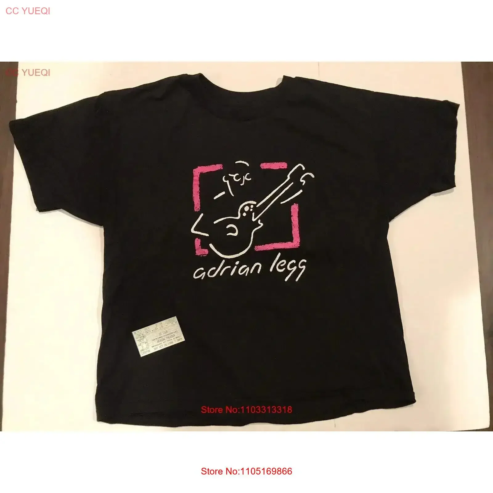 VINTAGE 1994 Adrian Legg T SHIRT TICKET G3 Tour Steve Vai Joe Satriani Rock XL Washed graphic Stretched Versatile vintage