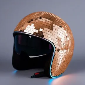 

Glitter Mirror Glass Disco Ball Hat With Retractable Visor Disco Helmet For DJ Club Stage Bar Party Wedding Punk Costume
