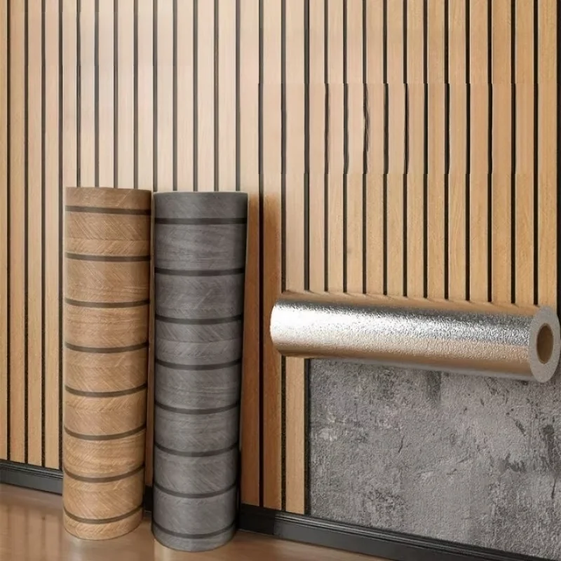 Foam Grille Thicke Wood Grain Peel and Stick Wallpaper Wall Stickers Bedroom Background Walls Renovation Home Decor