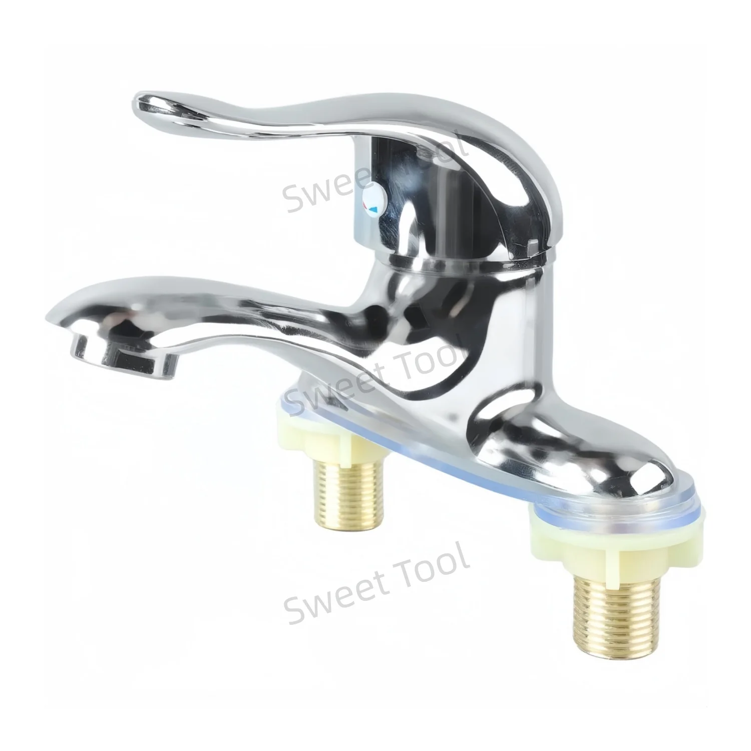 

2-Hole Mixer Tap Bathroom Faucet Zinc Alloy Single Handle Dual Hole Deck Mounted Sink Faucet Hot and Cold Water Tap Home Hotel