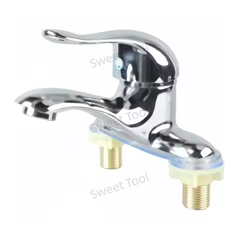 2-Hole Mixer Tap Bathroom Faucet Zinc Alloy Single Handle Dual Hole Deck Mounted Sink Faucet Hot and Cold Water Tap Home Hotel