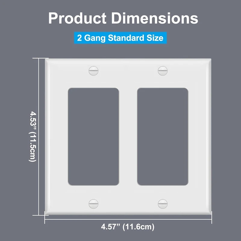BAAG-10 шт., декоративная настенная пластина, 2-бандовая розетка стандартного размера для GFCI и USB-розетки, H4,53 дюйма X W4,57 дюйма, белый