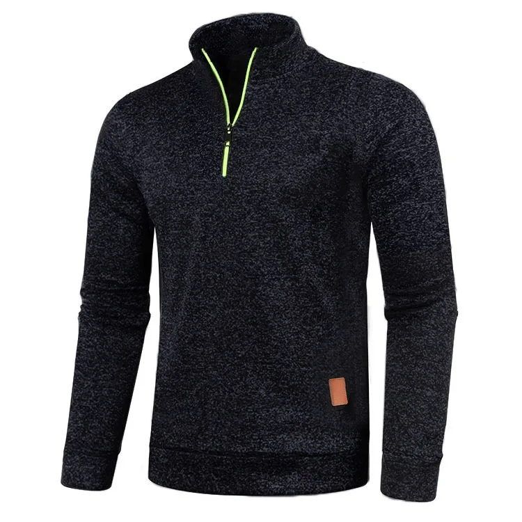 Men Sweatshirts Spring Autumn Pullover Half Zipper Pullover for Male Hoody Outdoor Sweatshit Solid Color Stand Collar