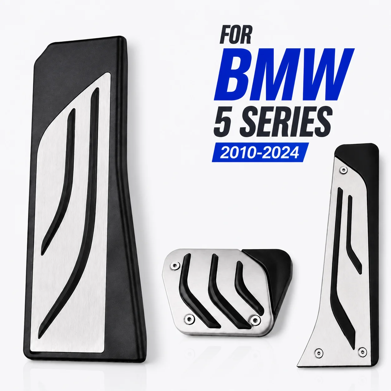 Sport Pedal Cover Set for BMW 5 Series 2010-2024 F10 G30 Anti-Slip Stainless Steel Footrest Brake Accelerator Pedals Trim SetPro
