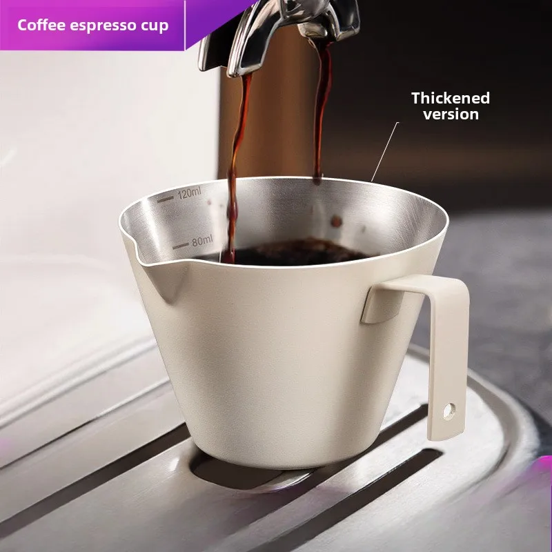 

Espresso Measuring Cup with Handle Stainless Steel Shot Coffee Pour Mug 120ML coffee cup,Home Kitchen Measuring Accessories