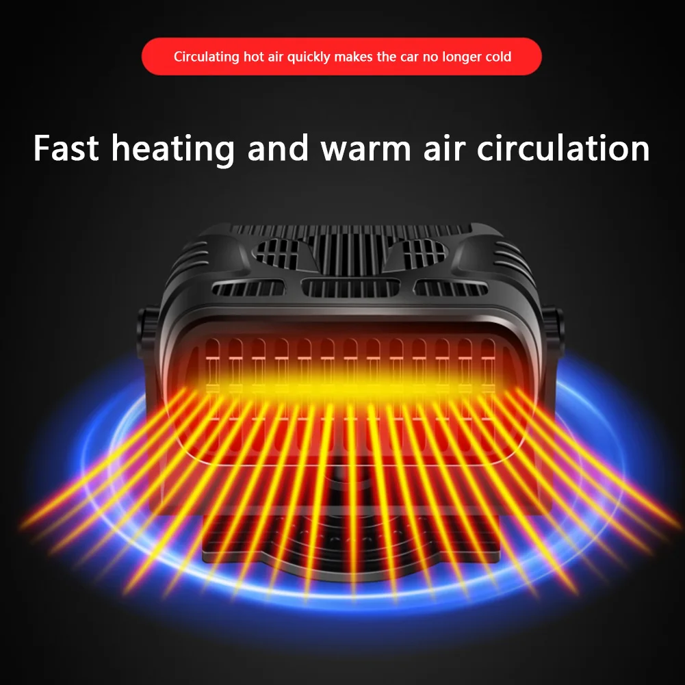 

12V/24V Portable Car Heater Heating Cooling Fan Window Defroster Demister 2 in 1 Electric Heater Fan Anti-Fog Automobile Heater