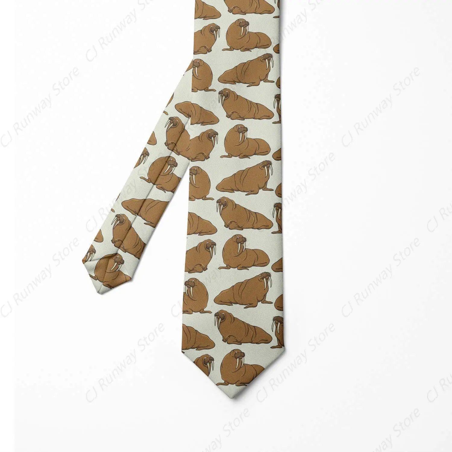 Necktie, Cartoon Walrus Illustration Ties For Man Business Wedding Party Gift