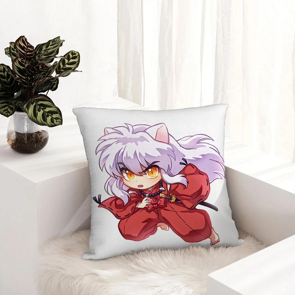 I-InuYasha Anime Pillow Case Plush Fabric Soft  Pillowcase Double Sided Print  Sofa Cushion Cover Throw Pillow Cover