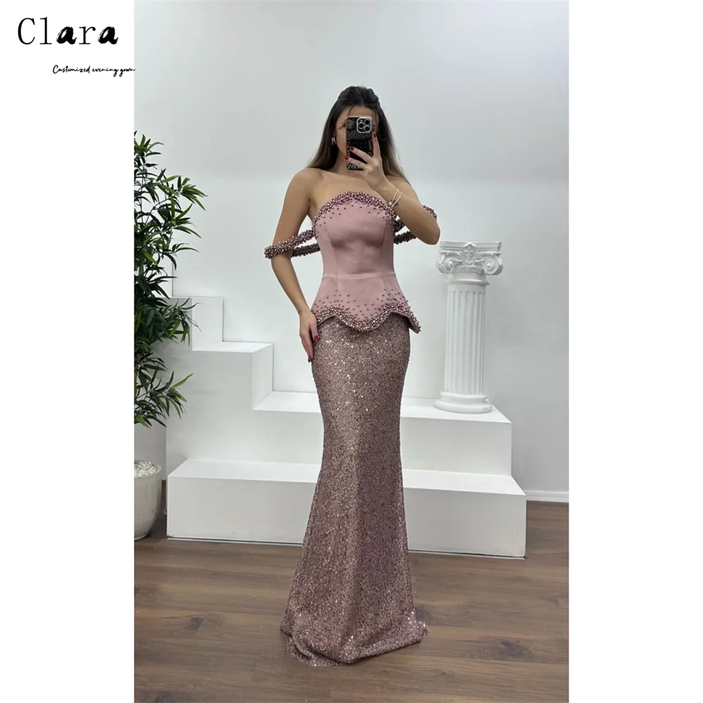 

Clara Custom Fishtail Shiny Off-shoulder Sleeveless Luxury Dresses for Prom Dress Luxury 2026 Party Dresses Woman Elegant Gown