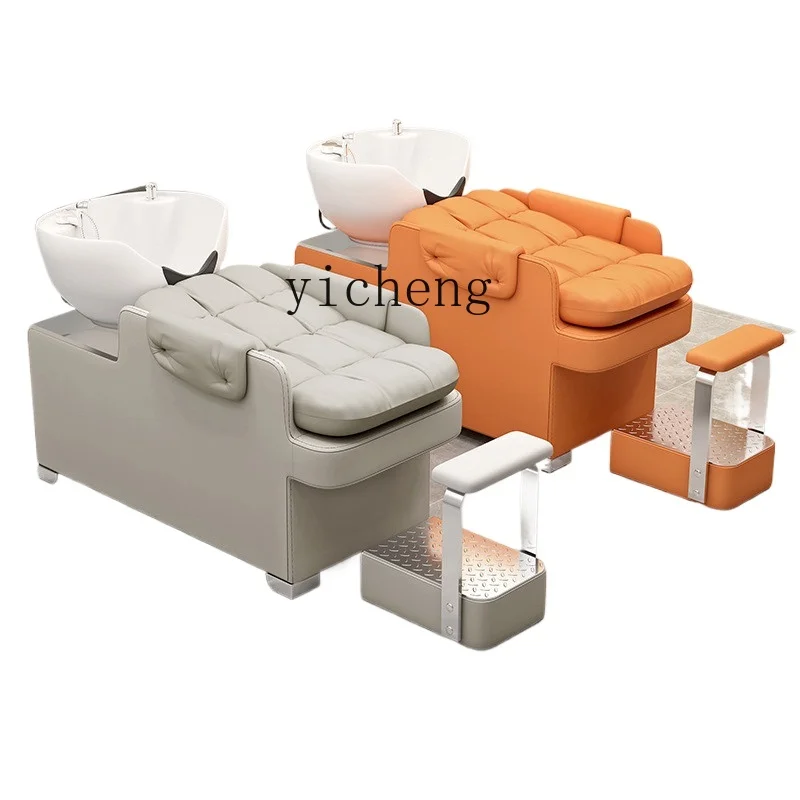 

XL barber shop semi-reclining high-end shampoo bed, special ceramic flushing bed for hair salon