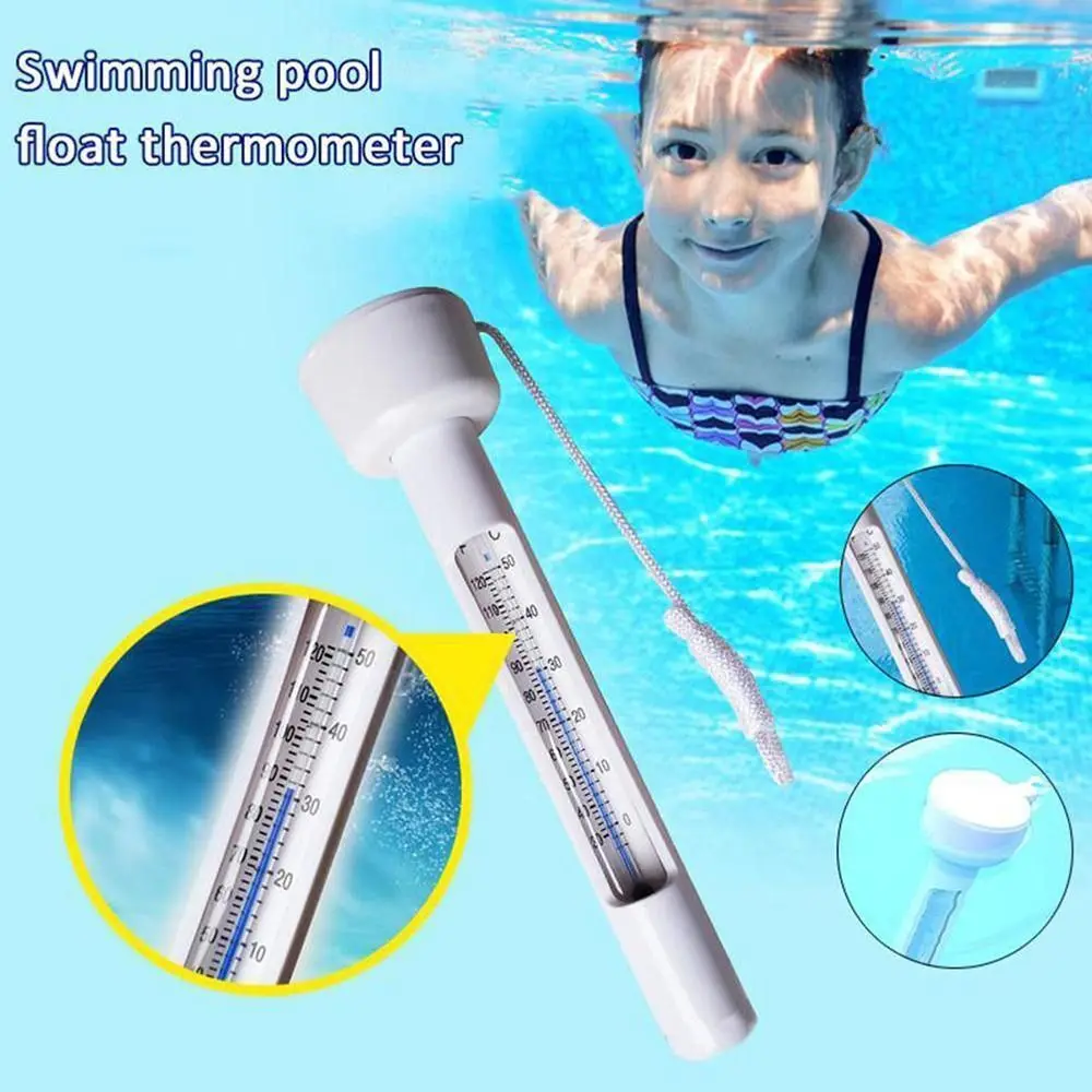 Portable Floating Swimming Pool Thermometer White High Precision Thermometer Meter Plastic Water Temperature Gauge Swimming Pool