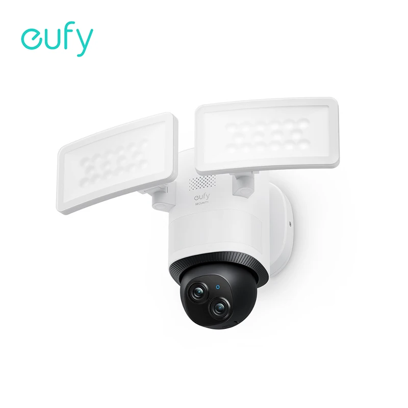 eufy Security Floodlight Camera E340 Wired 360° Pan Tilt 24/7 Recording Dual-Band Wi-Fi 2,000 Lumens Motion-Activated