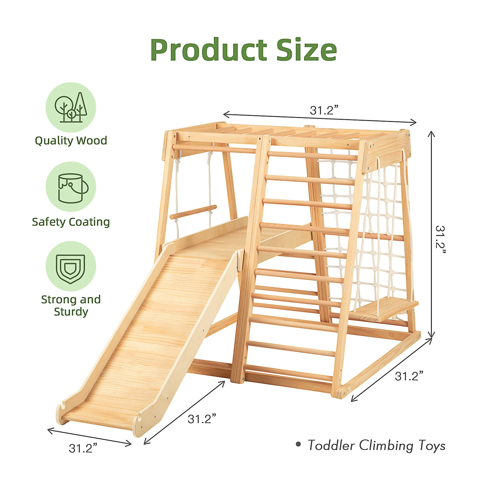 Solid Wood Children\'s Climbing Rack Indoor Household Small Family Paradise Baby\'s Climbing Slide Combination Naughty Castle